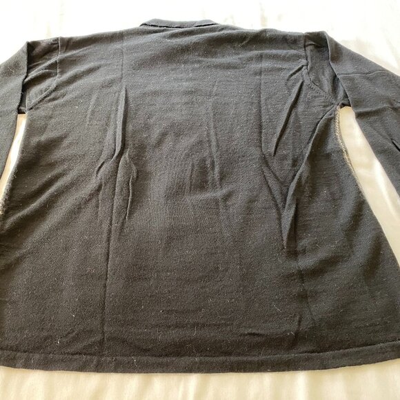 Men's Quarter-Zip Long-Sleeved Merino Wool Sweater, Large - Picture 9 of 9